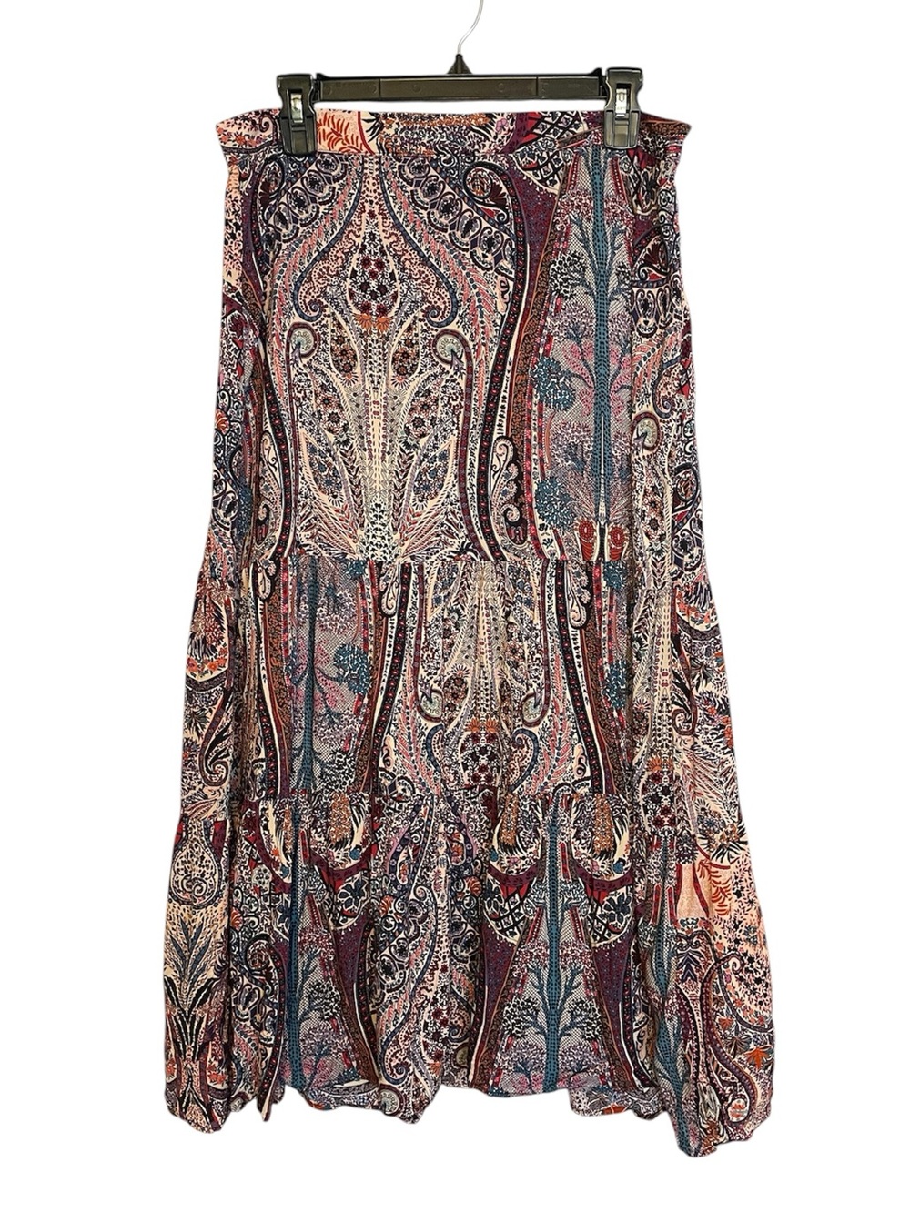 Catherine Malandrino Paisley A-Line Skirt Knee Length Boho Prairie Cottage Sz L